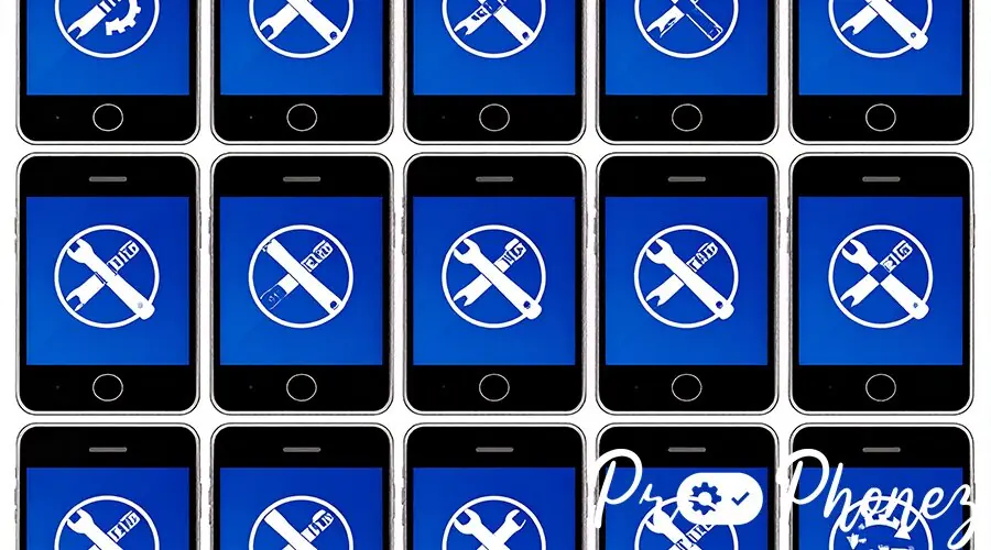 Firefly_A grid of iPhones, each showing a different issue, with a “solution” icon overlay (e. 626617 Firefly_A grid of iPhones, each showing a different issue, with a “solution” icon overlay (e. 626617