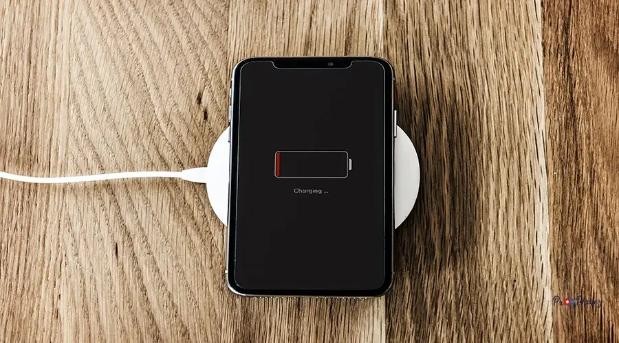 Charging a low battery smartphone Charging a low battery smartphone