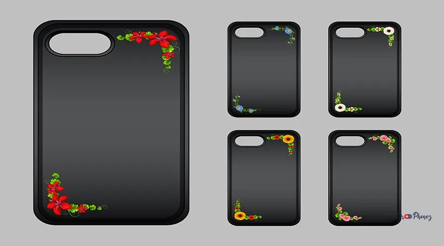 Graphic design on mobile phone case with colorful flower Graphic design on mobile phone case with colorful flower illustration