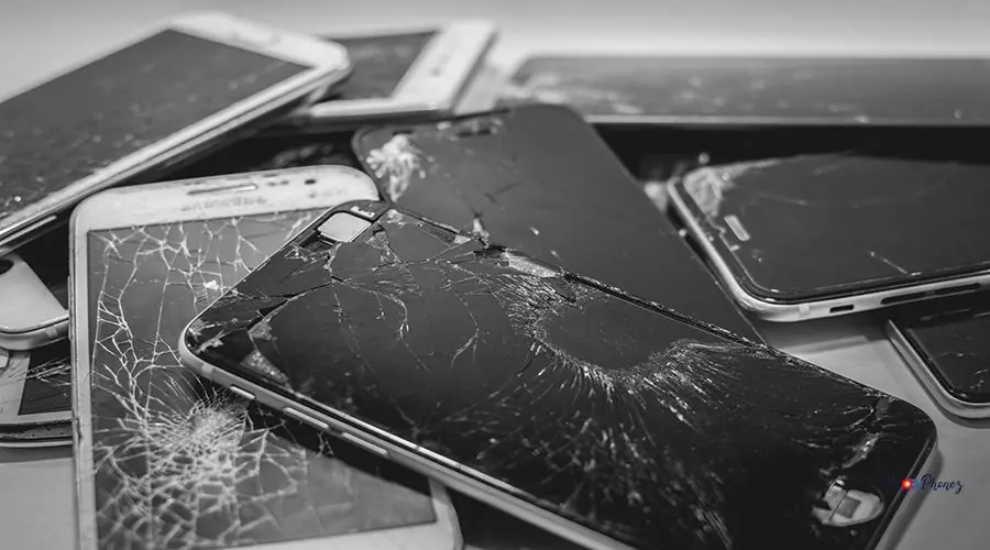 Damaged smartphone Damaged smartphone