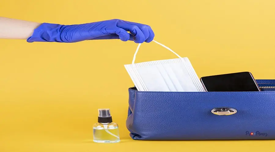 front-view-purse-with-medical-mask-hand-sanitizer front-view-purse-with-medical-mask-hand-sanitizer