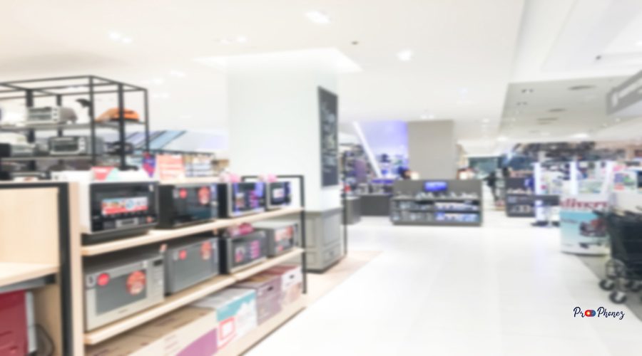 Abstract blur shopping mall interior and retail store for background