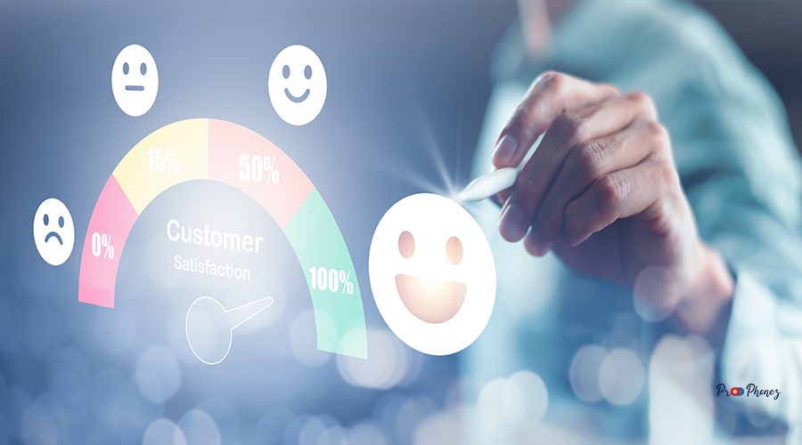 Man touch smartphone with Customer review satisfaction feedback survey concept, User give rating to service experience on online application, service leading to reputation ranking of business.