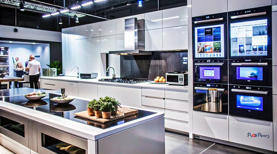 Modern kitchen with sleek appliances and a breakfast bar.