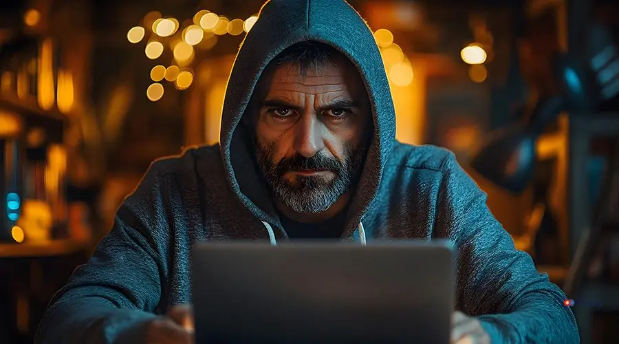 man in hoodie optimizing ecommerce ad performance, focused look, man in hoodie optimizing ecommerce ad performance, focused look,