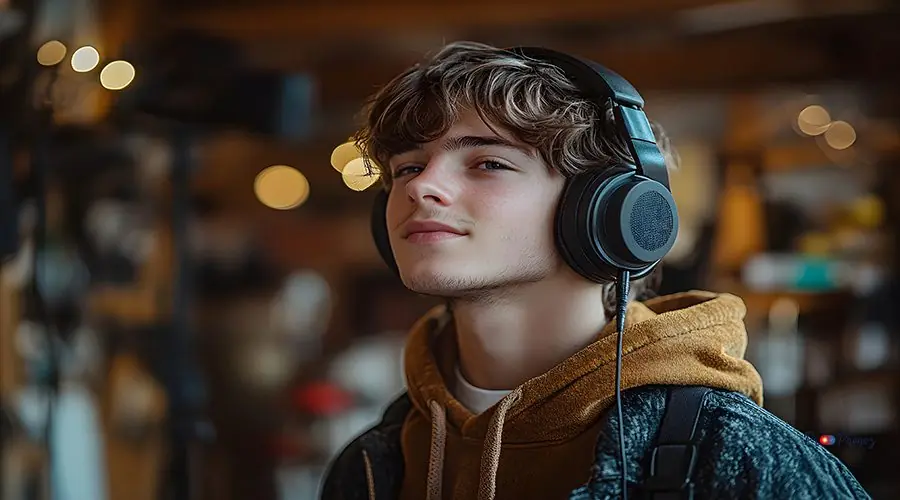 young marketer recording voice-over for ad campaign, home office cracked iphone screen